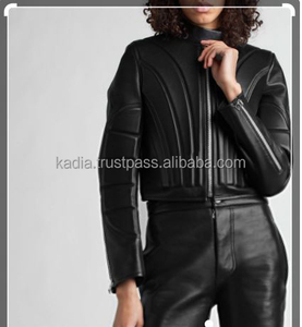 Chaqueta de cuero genuino para mujer - Product Image 1