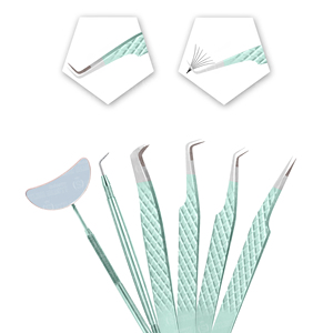 Pinces à cils en acier inoxydable personnalisées de qualité supérieure, à pointe en fibre pour une prise ferme et manche miroir - Product Image 3