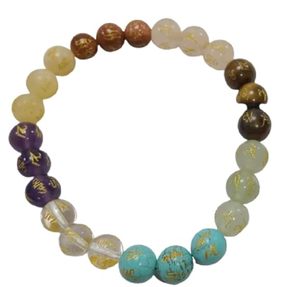 Bracelet rond en perles de sept pierres Feng Shui faites à la main pour hommes et femmes, taille 8-10 mm, bijoux de mode, cadeau énergisant - Product Image 6