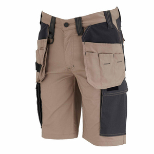 Shorts de travail premium pour hommes avec poches porte-outils, construction Ripstop bicolore, vêtements de travail d'été, vente en gros OEM - Product Image 5
