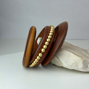 Bracelets en bois naturels, magnifiques et design, avec incrustations en laiton, pour un usage quotidien, taille personnalisable - Product Image 4