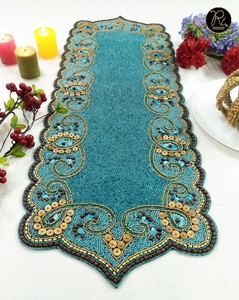 Needlework Embroidery <b>Beaded</b> Table Runner for Tabletop and Kitchen Home Decor Mat Buy Direct From Supplier - Product Image 3
