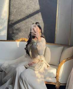 Traje Sharara de Seda de Lujo para Eid y Ramadán, con Bordado Zari y Trabajo de Espejos, Elegante Vestido de Boda Indio, Vestido de Fiesta Pakistaní, Estilo Bollywood - Product Image 1