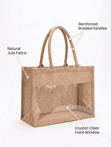 Sacs fourre-tout urbains écologiques en jute, vente en gros, logo personnalisé imprimé, sacs de courses réutilisables, poignée supérieure en sangle de coton, cadeau UT-120 - Product Image 4