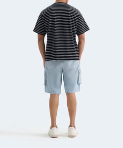 T-shirt col roulé 100 % coton noir uni personnalisé avec logo imprimé pour homme en tissu tricoté – Vente en gros - Product Image 4