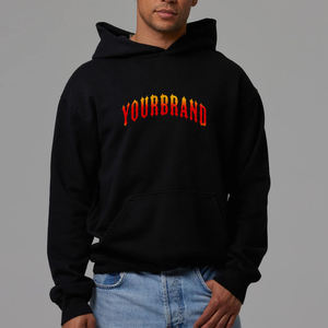 Sudadera con Capucha Beige para Hombre TERZO SPORTS de Alta Calidad, Corte Regular, 100% Poliéster Fleece, Diseño Casual con Logotipo de Llama y Bolsillo Delantero - Product Image 1