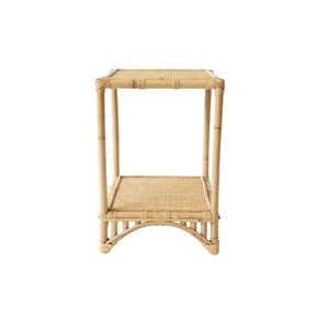 Natural Rattan Woven 2 Tier Side <b>Table</b> Rattan <b>End</b> <b>Table</b> with Open <b>Storage</b> Shelf for Living Room Bedroom Home Decor from Vietnam - Product Image 1