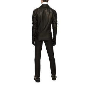 Chaqueta de Cuero Minimalista para Hombre Leathertex con Cuello Camisero Sin Relleno para la Temporada de Otoño - Product Image 4