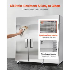 Attrezzatura di Refrigerazione per Cucine Commerciali, Frigorifero Verticale in Acciaio Inox da 72 Pollici, Capacità 52 Piedi Cubi, Tre Porte Automatiche - Product Image 6