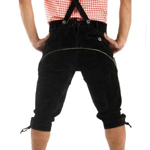 กางเกงหนังบาวาเรียนสำหรับผู้ชาย สีน้ำตาล ผ้าแคนวาสวินเทจ ปักลาย ปรับแต่งสีได้ ราคาประหยัด - Product Image 3