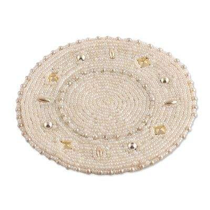 Eco-Friendly Handmade Embroidery Cotton Seed Beaded Coaster Set Reusable Beverage <b>Mats</b> for Dining Table Coffee <b>Bar</b> Accessories - Product Image 5