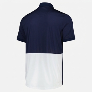 เสื้อเชิ้ตแขนสั้นสีน้ำเงินกรมท่าสำหรับผู้ชาย ผ้าเทอร์รี่ มีกระเป๋า ลายพิมพ์ ดีไซน์บล็อกสี สไตล์ทางการ แห้งเร็ว ผ้าถัก - Product Image 3