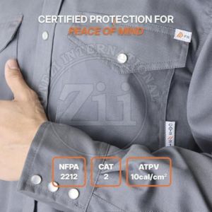 Chemise en jean ignifuge pour homme OEM, chemise à manches longues résistante au feu en coton, chemise de soudage légère FR - Product Image 6
