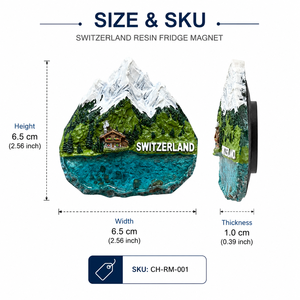 Aimants de réfrigérateur en résine personnalisés <span class=keywords><strong>Suisse</strong></span>, souvenirs touristiques montagne et lac suisses, aimants 3D en polyrésine pour réfrigérateur, vente en gros - Product Image 2