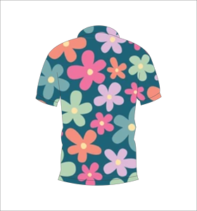 เสื้อโปโลพิมพ์ลายดอกไม้แบบกำหนดเอง แขนสั้น สวมใส่สบาย เหมาะสำหรับกอล์ฟ เทนนิส ชุดทีมฤดูร้อน - Product Image 3