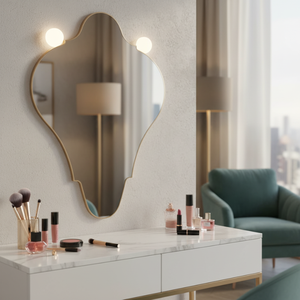 Oval Wall <b>Mirror</b> 23.5" x 17.5" <b>Large</b> Decorative Vanity <b>Mirror</b> for Bathroom <b>Bedroom</b> Living Room Modern Stylish Home Decor Wall - Product Image 2