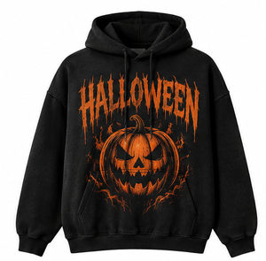 Sudadera con Capucha de Gato Bruja de Halloween, Unisex, Verde Oliva, 100% Algodón, Corte Regular, Estampado Digital, con Bolsillo, Informal, para Invierno - Product Image 2