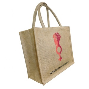 Sac en Jute rectangulaire pour les courses, sac de courses, en toile de jute, fourre-tout, promotion, de transport, avec logo personnalisé imprimé, vente en gros - Product Image 3