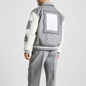 Veste de baseball décontractée à col rabattu pour homme, style automne, coupe oversize, style Letterman, à prix avantageux - Product Image 4