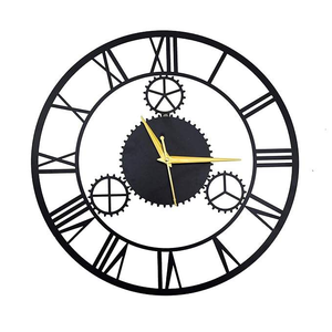 Luxury Black Iron Metal Vertical <b>Wall</b> <b>Clock</b> Modern Design Wedding <b>Decorative</b> Homeware Wholesale From India Manufacturer Exporter - Product Image 2