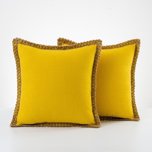 Funda de Almohada Minimalista de Lino de Color Sólido, Cubierta Simple para Asiento de Coche, Tela Transpirable, Accesorio Decorativo para Viajes y Hogar - Product Image 1