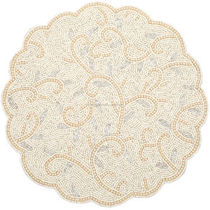 Set de table en perles de verre ivoire de luxe, motif floral, pour salle à manger, cuisine, restaurant, hôtel, mariage et décoration intérieure - Product Image 1