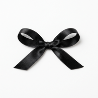 Ruban satin uni noir 6 mm, 100 % polyester, résistant au rétrécissement, 50 mètres, pour boîtes à montres et pochettes cadeaux