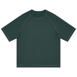 T-shirt pour homme à manches courtes, col rond, couleur unie blanche, 100% coton, tricoté, coupe décontractée, tissu jersey - Product Image 6