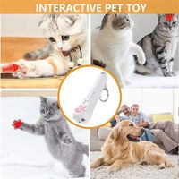 Giocattolo Laser per Cani e Gatti, Puntatore LED Interattivo, Ecologico, in Plastica, Design Cartoonesco, per Interni/Esterni, Ricaricabile USB, 5 Modalità, Lunga Portata