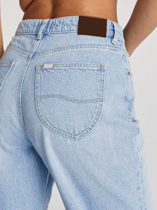 Pantalones Vaqueros de Pierna Recta y Cintura Alta para Mujer, con Logotipo Personalizado, Ajustados, Transpirables para la Temporada de Invierno, Servicio OEM, Precio Económico - Product Image 5