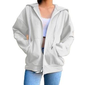 เสื้อมีฮู้ดสำหรับผู้หญิงเสื้อฮู้ดผ้าฟลีซนุ่มแบบคลาสสิกมีซิปรูดพิมพ์ลายพัฟเสื้อฮู้ดและสเวตเชิ้ตสำหรับผู้หญิง - Product Image 6