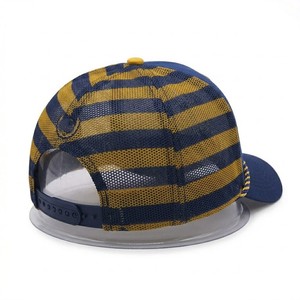 Casquette Trucker en Maille Bleue et Jaune avec Logo Personnalisé, 6 Panneaux, Réglable, Snapback, Style Décontracté, Respirante, Style Été, Unisexe Adulte - Product Image 6