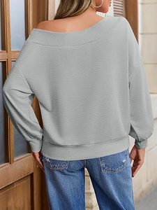 เสื้อสเวตเชิ้ตโอเวอร์ไซส์ผ้าเฟรนช์เทอร์รี่แบบหนา ขายส่ง ทรงเซ็กซี่ เหมาะสำหรับใส่ไปคลับ ปาร์ตี้ หรือใส่ในฤดูหนาว - Product Image 3