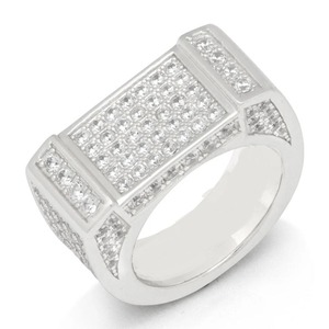 <b>Indian</b> Supplier Sterling Silver Square Top <b>Ring</b> Diamond Moissanite Trendy Unisex Design for Workwear Evening Events Special - Product Image 2