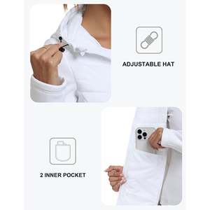 Waterproof Windproof Women Coat Stain Resistant Sport Quick Dry Performance Athletic Hooded Gilet Outerwear Winter Stand Collar - Product Image 4