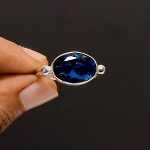 Tanzanite Gemstone <b>Ring</b> 925 Sterling Silver Blue Topaz <b>Ring</b> Handmade Jewelry Dainty <b>Statement</b> <b>Ring</b> For Her - Product Image 1