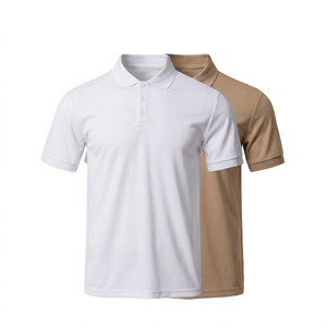 Polo homme personnalisé respirant uni pour le golf, à manches courtes, séchage rapide, vêtement de mode, chemise kaki et blanche, idéal pour l'été - Product Image 1