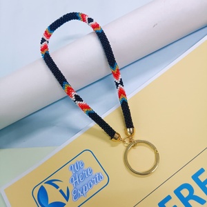 WE HERE EXPORTS Perles de rocaille faites à la main, pierres d'imitation de perles, pierres naturelles pour insertion sur ongles, porte-clés de poignet tendance pour femme, cordon, cadeau - Product Image 6