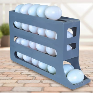 Zenara Classic Rolling Plastic <b>Egg</b> <b>Storage</b> Box Multi-layer Durable Eco-Friendly BPA Free Dishwasher Safe Food Grade Stackable - Product Image 1