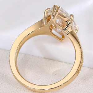 Hot Selling 3.70 Carat Lab-Grown Marquise Cut Zircon <b>Ring</b> 10k White Gold with Rhodium Plating Engagement Wedding Party <b>Ring</b> - Product Image 4