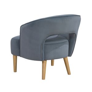 Fauteuil de salon contemporain de luxe, 1 pièce, style unique, fauteuil d'appoint en velours gris foncé avec pieds en bois massif - Product Image 6