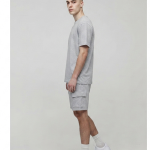 Conjunto de Sudadera con Capucha y Pantalones Cortos Deportivos de Algodón Preencogido para Hombre, Estilo Urbano, Personalizable, 2 Piezas, para Verano - Product Image 6