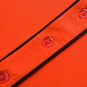 เสื้อเบสบอลสีส้ม แขนสั้น ติดกระดุมด้านหน้า สำหรับทุกเพศ ผลิตจากโพลีเอสเตอร์ ระบายความชื้นได้ดี เหมาะสำหรับเล่นกีฬา ทรงปกติสำหรับผู้ใหญ่ - Product Image 5