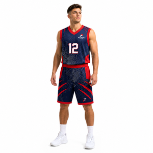 Ensemble d'uniformes de basketball personnalisés par sublimation, respirant, séchage rapide, maillot et short en mesh pour hommes, enfants, club, vêtements de sport - Product Image 3