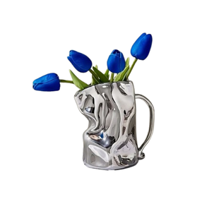 Cast Aluminum Vase Refined Decorative Feature Created to Inspire Beautiful Interior Arrangements and Home Charm - Product Image 5