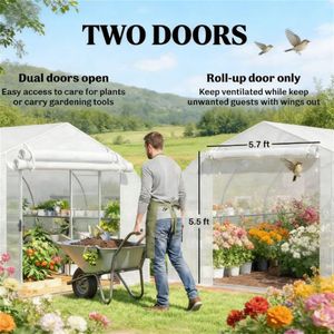 Serre tunnel blanche pour jardinage et plantation intérieurs, Serres et espaces de culture - Product Image 3