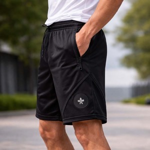 Shorts d'été de luxe personnalisés en maille respirante pour hommes, style streetwear, avec poches zippées, design uni, pour le sport et le basketball, motif floral - Product Image 6
