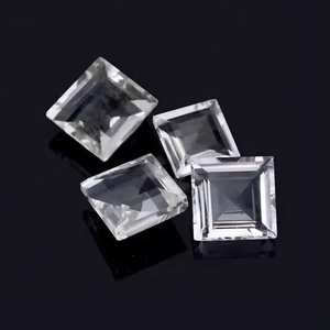 9มม. AAA คริสตัลสีขาวธรรมชาติควอตซ์เหลี่ยมเพชรพลอยหลวมได้รับการรับรองรูปทรงสี่เหลี่ยม - Product Image 2