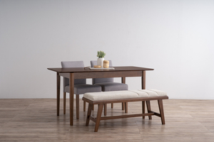 Banco Rústico Moderno de Madera Maciza para 2 Personas con Asiento Acolchado Tapizado para Dormitorio, Comedor y Cocina - Product Image 6