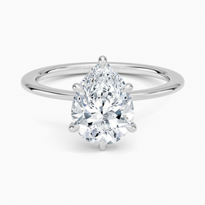 Bague BOJ 05 en argent 925, coupe poire, avec halo de diamants et plaqué rhodium, pour mariage, 2 carats, couleur D, VVS1, Moissanite certifiée GRA - Product Image 1